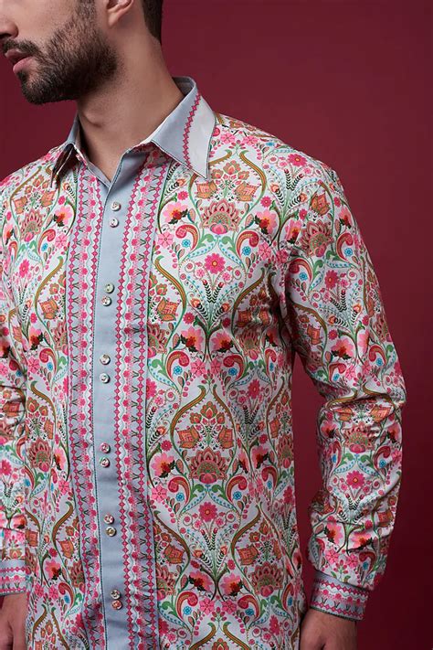 Classic Grey Paisley Shirt – Siddhartha Bansal
