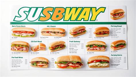 Subway Menu Options 的图像结果