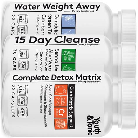 Buy 3pk Detox Cleanse Kick Off | Colon + Water Loss Pills w Dandelion ...