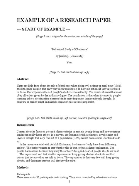 Image result for Basic Research Paper Example