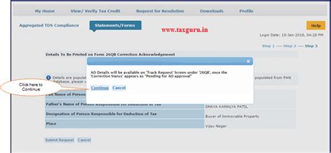 Procedure for Online Second time Correction in Form 26QB on TRACES
