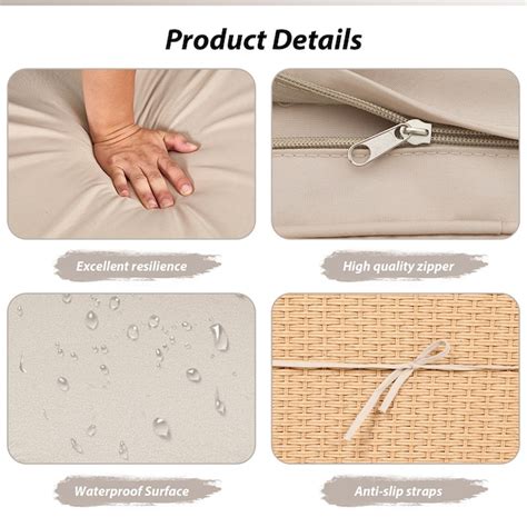 UPHA 7-Piece Rattan Patio Sofa Conversation Set with Gray Cushions TBSF ...