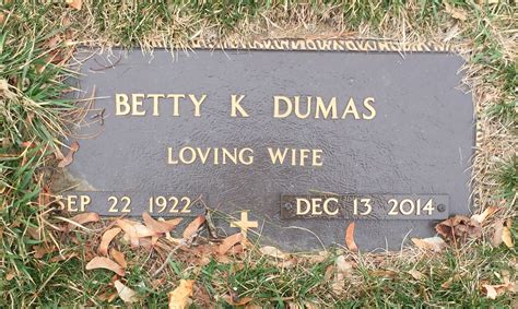 Betty Kathleen Ellis Dumas (1922-2014) - monumento Find a Grave