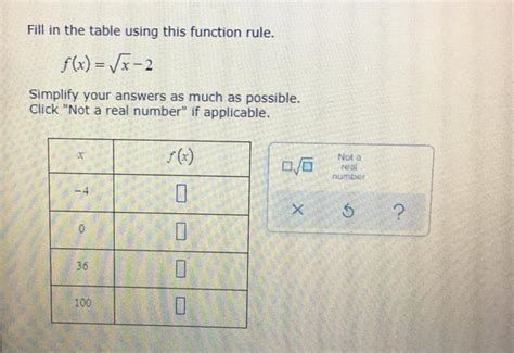 Fill in the Table Using the Function Rule 的图像结果