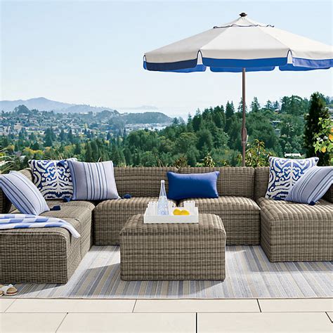 Covelle Modular Khaki Wicker Seating with Reticulated Foam & Weather ...