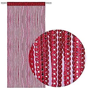 Buy FURNISHINGKART Ribbon String Door & Window Curtain - 6.5ft Maroon ...