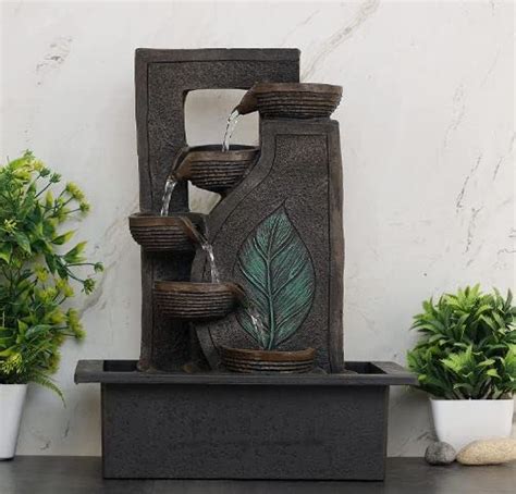 RE Polyresin Table Top Indoor & Outdoor Water Fall Fountain with LED ...