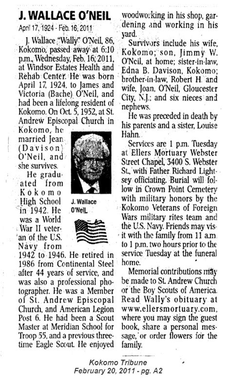2011 Kokomo Tribune Obituaries - Kokomo, In