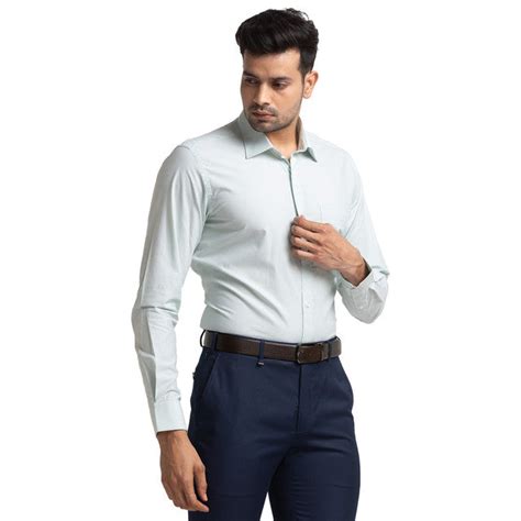 Raymond Green Stripe Contemporary Fit Cotton Formal Shirt – MyRaymond