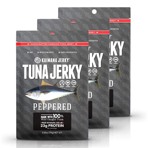 Kaimana Wild-Caught Ahi Tuna MZF22 Jerky - Peppered | Rich in Omega-3s ...