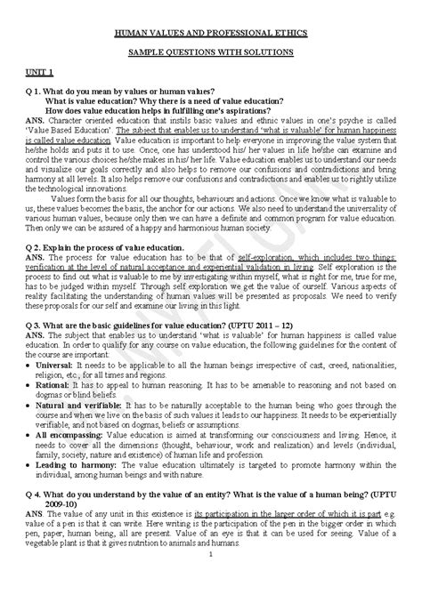 HVPE Q BANK (Nitya) - ffffr - HUMAN VALUES AND PROFESSIONAL ETHICS ...