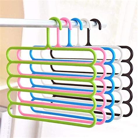 INOVERA (LABEL) 5 Layer Pants Clothes Hanger Wardrobe Storage Organizer ...