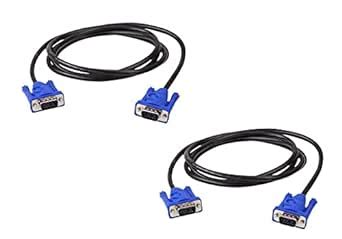 WOLFANO 15 Pin Male To Male VGA Cable Combo Pack of 2, 1.5 metre | For ...