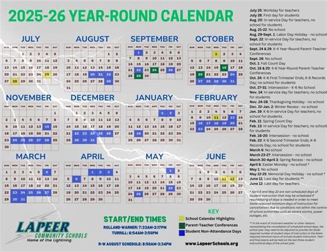 Lapeer Community Schools announces traditional/year-round calendars for ...