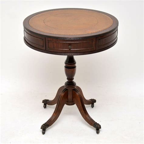 Antique Mahogany Leather Top Drum Table | Marylebone Antiques
