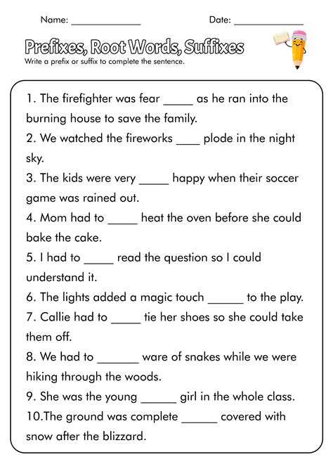 Prefix And Suffix Worksheets