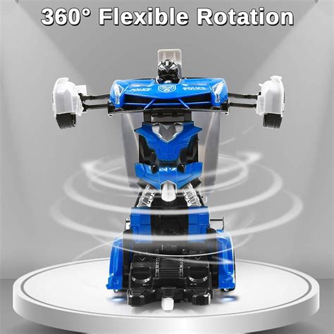 Buy Electric Police Car One Button Transformation Robot Deformation Car ...