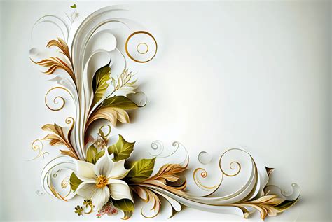 Free Download White Floral Card Background