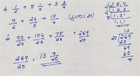 Add 4 1by2 + 5 1by5+3 3 by4 - Brainly.in