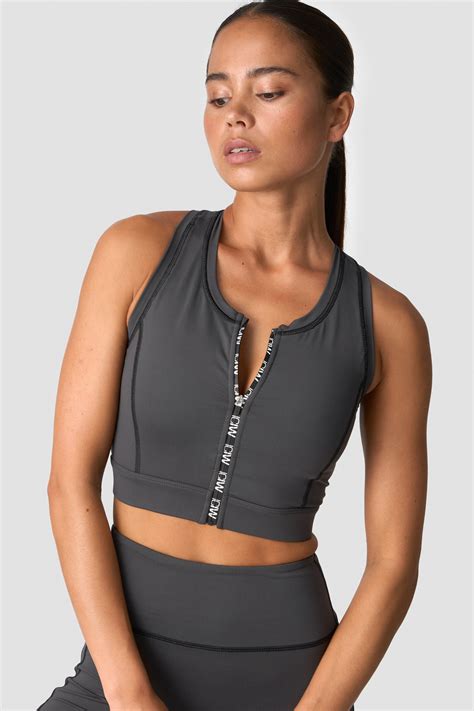 Contrast Sports Bra Dark Grey | ICIW