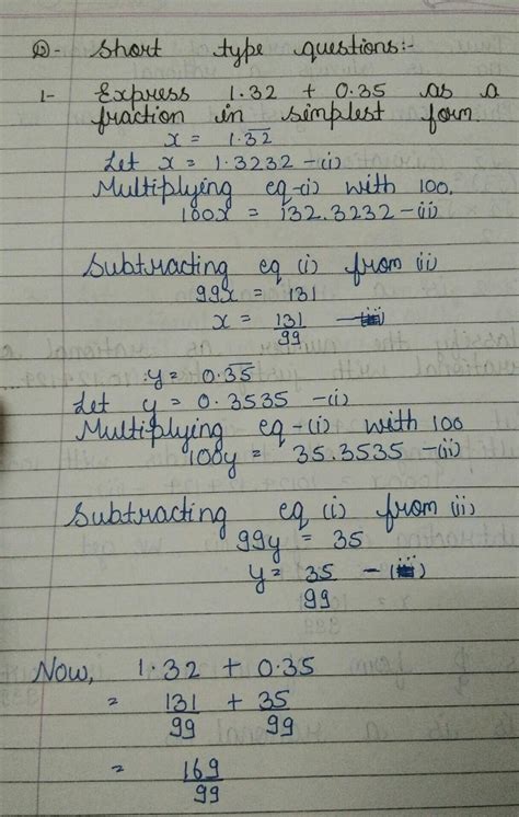 express 1.32+0.35 as a fraction in the simplest form - Brainly.in