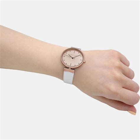 Armani Exchange Women Quartz Rose Gold Dial Analog Leather Watch AX5914 ...