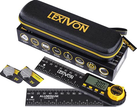LEXIVON Aluminum Digital Angle Finder Gauge, 5-inch/130mm Multi-Purpose ...