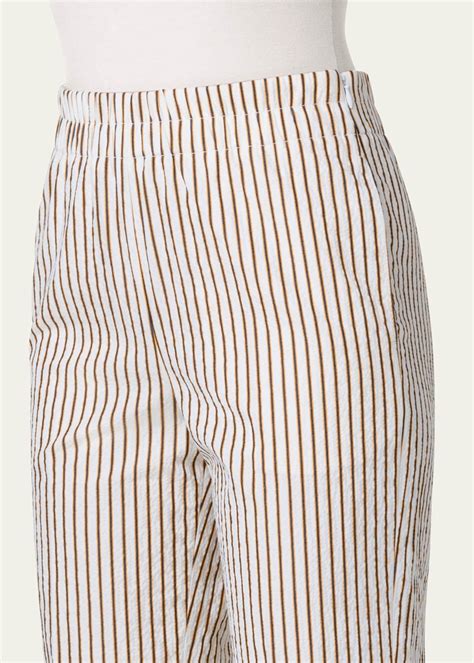 Akris punto Farell Cotton Seersucker Striped Pants - Bergdorf Goodman