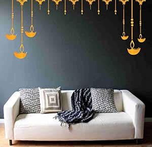 Decor Villa™ PVC Vinyl Diwali Deepak 3D Wall Sticker JUST Peel & Stick ...
