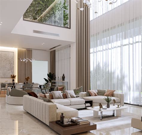 DOUBLE HEIGHT VILLA | Luxury living room, High ceiling living room ...