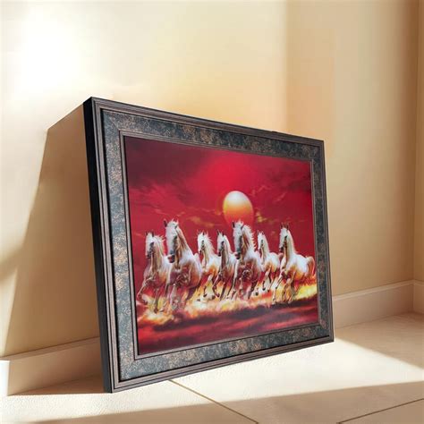 Art Street Wall Art Print 5D/3D Poster Seven Running Horse Framed Wall ...