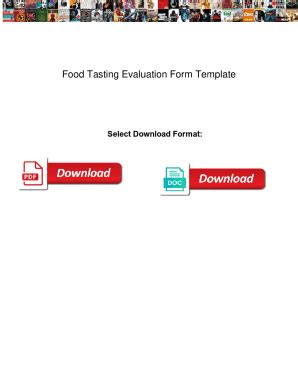 Fillable Online Food Tasting Evaluation Form Template. Food Tasting ...