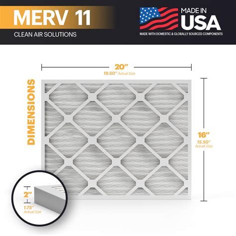 Snapklik.com : BNX TruFilter 16x20x2 Air Filter MERV 11