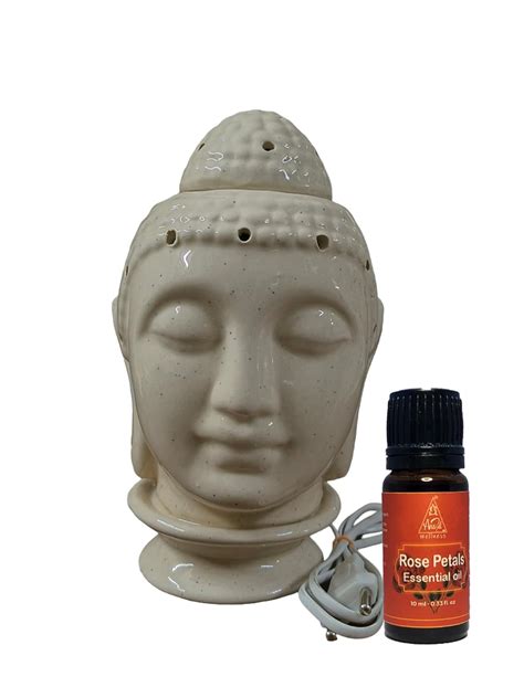 Anshil Handcrafted Ceramic Electric Buddha Head Shaped Aroma Diffuser ...