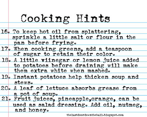 Cooking Hints and Tips 的图像结果