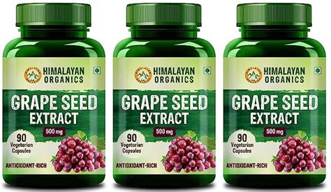 Himalayan Organics Grape Seed Extract 500Mg Antioxidant Supplement ...