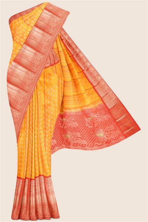 Light Weight Kanchi Pattu Pink And Yellow Saree