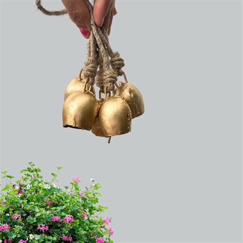 Mini Wall hanging Bells - Set Of 5- Golden Color – JASMEY HOMES