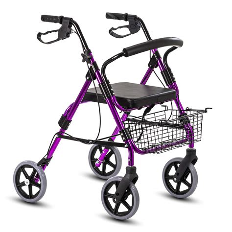 KosmoCare Premium Imported Rollator Walker with Seat - (Color - Purple ...