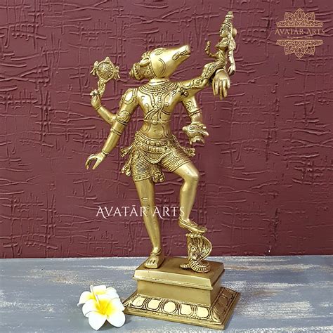 Lord Varaha with Bhudevi Idol In Brass For Home Temple – Avatar Arts