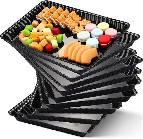 Amazon.com | Ziliny 24 Pieces 13" x 9" Plastic Serving Trays Large ...