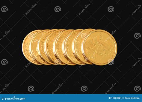 U.S. Gold One Dollar Coins stock image. Image of economics - 11023821