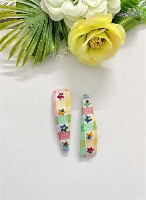 Hand embroidered hair clips for girls – Bagichi Store