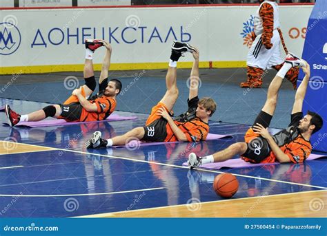 Basketball Players Warm Up before the Game Editorial Stock Image ...