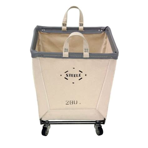 Rectangle Canvas Laundry Basket with Wheels and Lid, Extra Large ...