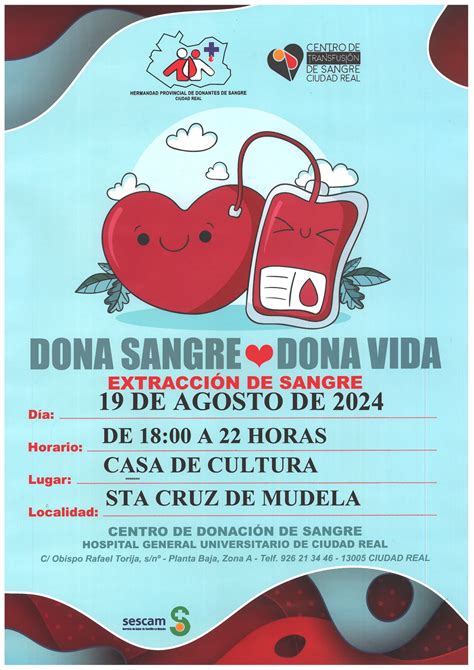 RECORDATORIO DONACIÓN DE SANGRE 19 DE AGOSTO