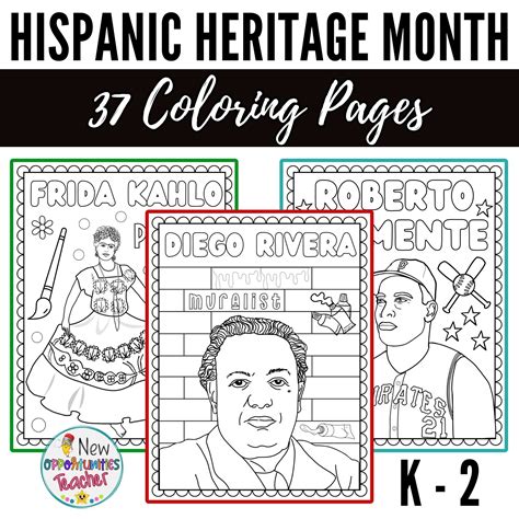 Hispanic Heritage Month Coloring Pages | Famous Hispanic Icons Coloring ...