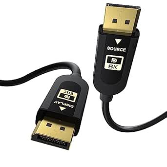 FIBBR 16K Fiber Optic DisplayPort Cable 2.1 66ft, VESA Certified Active ...