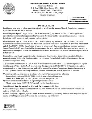 Special Oregon Schedule P - Fill and Sign Printable Template Online