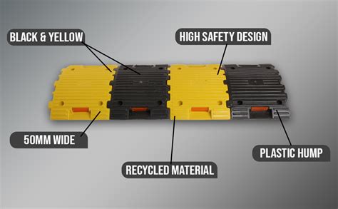 LADWA 3 Mtr, 50mm Plastic Road Hump Safety Speed Breaker in Black ...